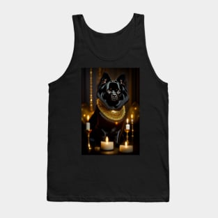 A Black Pomeranian's Gothic Glamour Tank Top